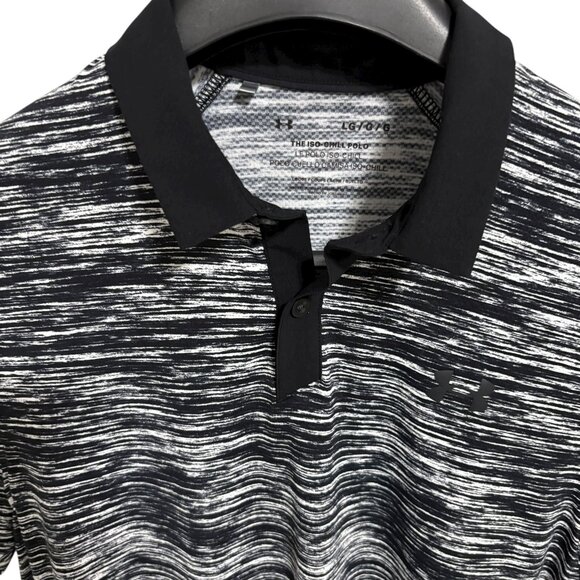 Under Armour Polo Mens Large Black Geometric ISO Chill Performance Golf - Picture 5 of 6